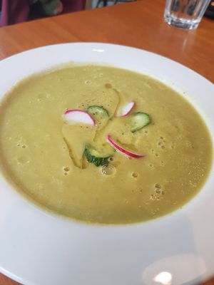 Avocado cucumber soup at The Living Cafe in Central Singapore