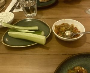 Melitzanosalata smoked aubergine   at The Olive Tree  in Berkhamsted
