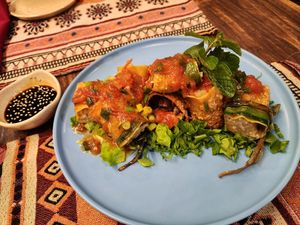 Tofu skins and enoki mushroom at ChuSu Kitchen in Lao Cai