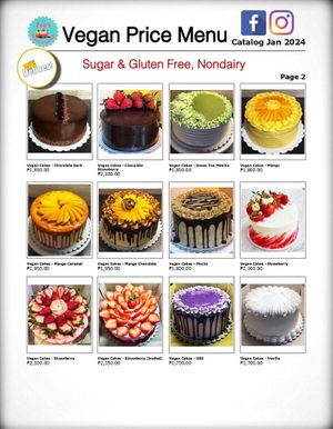 vegan menu  at Zoe's Sweet Creations in Quezon City