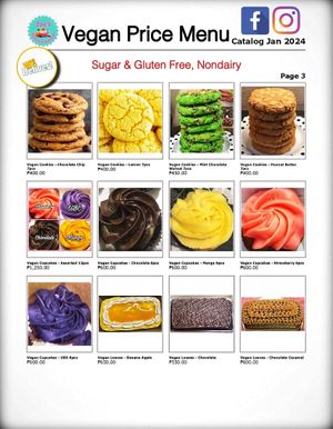 vegan menu  at Zoe's Sweet Creations in Quezon City
