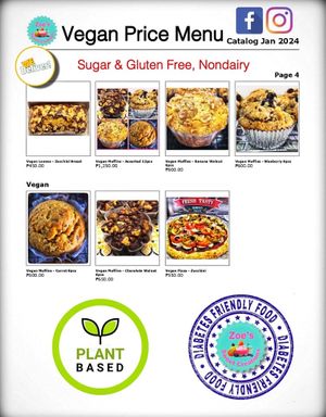 vegan menu  at Zoe's Sweet Creations in Quezon City