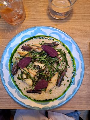 Asparagus risotto at V'italian in Copenhagen