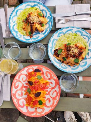 Pasta a la vodka and lasagna at V'italian in Copenhagen