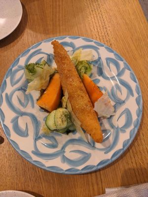 Fried melon, chips melon and "classic" melon with cucumber at V'italian in Copenhagen