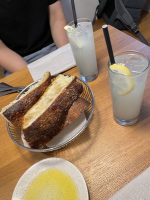 drinks and foccacia  at V'italian in Copenhagen