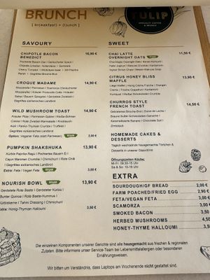 Menu 02/2025  at Tulip - specialty coffee & brunch in Bonn