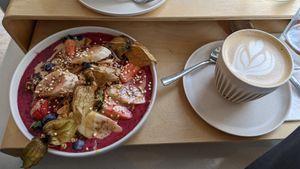 Acai Bowl and Oat Cappuccino at Tulip - specialty coffee & brunch in Bonn