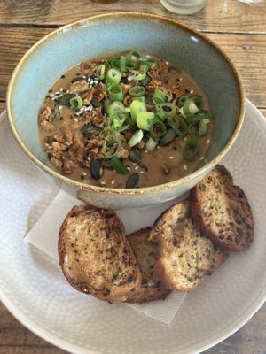 Peanut soup  at Roxo Lunchcafé in Zutphen
