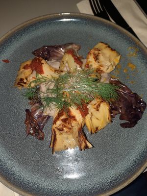 Grilled artichokes at Gratitude Restaurant in Munich
