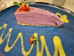 Their cashew cheesecake    at Gratitude Restaurant in Munich