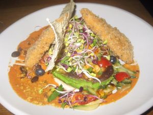 Grilled avocado dish at Gratitude Restaurant in Munich