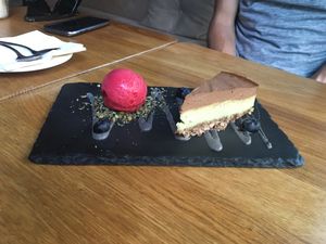 cashew cheese cake to die for! at Gratitude Restaurant in Munich
