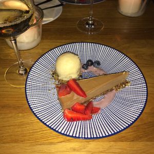 Vegan cheesecake at Gratitude Restaurant in Munich