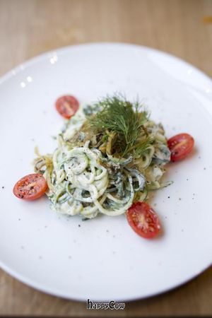 raw zucchini pasta - must eat! at Gratitude Restaurant in Munich