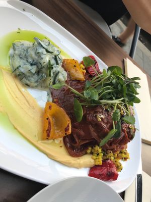 Beetroot salad plate at Gratitude Restaurant in Munich