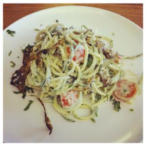 Raw Zucchini Pasta at Gratitude Restaurant in Munich