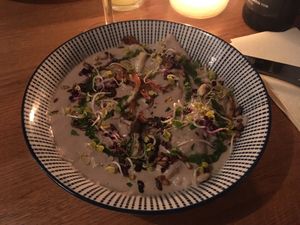 Mushroom bowl at Gratitude Restaurant in Munich