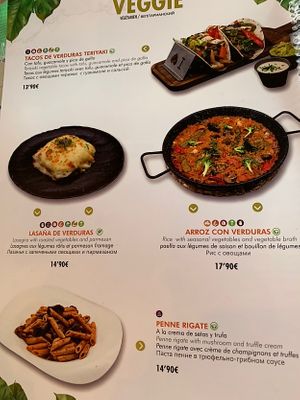 Menu  at Bamboo  in Salou