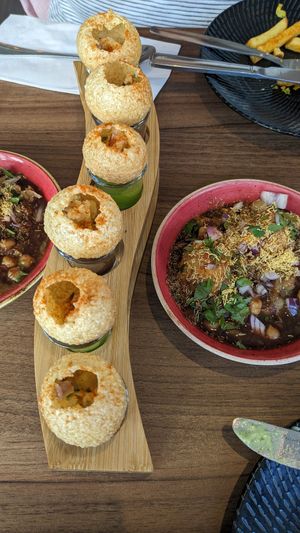 Samosa chat and pani puri at Tikka Nation  in St Albans