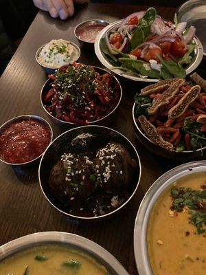 Sharing plates   at Amrutha - Honor Oak in South East London