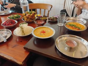 We shared the bottomless 12 dish Grande selection at £34pp, with unlimited herbal tea. at Amrutha - Honor Oak in South East London