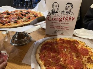 Vegan pies  at Congress Pizza in Ishpeming