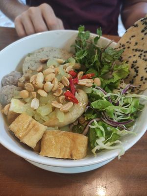Noodle soup (Vietnamese) at Eros Vegan Restaurant (Veggie Saigon) in Da Nang