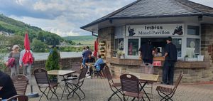 Outdoor seating only at Imbiss Mosel-Pavilion in Zell