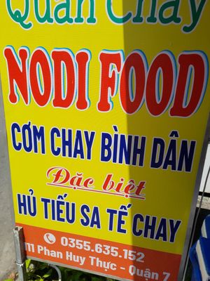 Sign outside at Nodi Food in Ho Chi Minh City