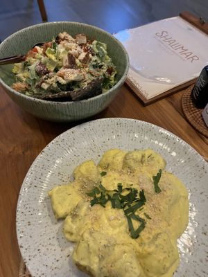 Gnocchi and Cesear Salad  at Shalimar Restaurant in Koh Phangan