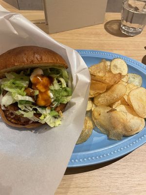 Teriyaki burger  at Luna Burger  in Kamakura