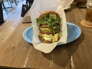 Summer limited edition - sarusa burger  at Luna Burger  in Kamakura