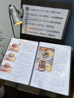 Menu  at Luna Burger  in Kamakura
