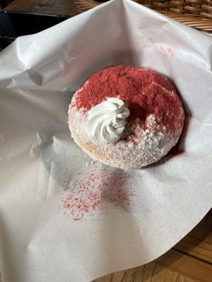 Strawberry malasada so yummy  at Luna Burger  in Kamakura