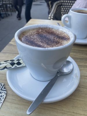 Cappuccino with almond milk  at Green Bagel Café in Ajaccio