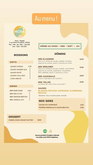 Great choices. at Mopa Döner   in Paris