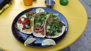 Trio of tacos at Taco Meister in Berlin