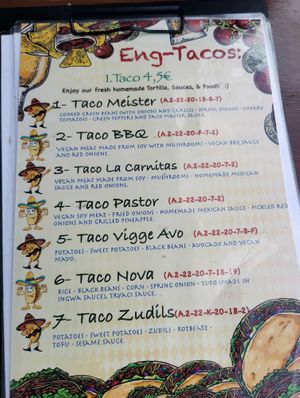 Tacos Menu at Taco Meister in Berlin