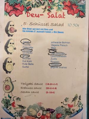 Menu - Salads 2 at Taco Meister in Berlin