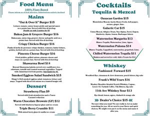 New menu as of 8/15/23  at Fortune in Portland