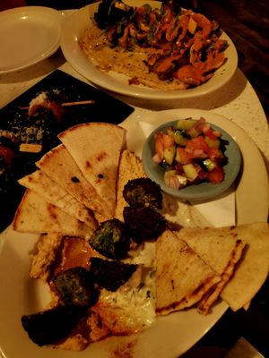 Grilled veggies, falafel and bacon wrapped dates at Fortune in Portland