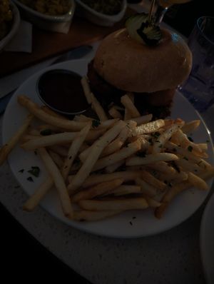 Sorry it's dark. This was the bacon jam burger at Fortune in Portland