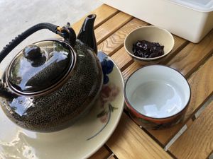 Herbal tea from Kazakhstan with hibiscus jam   at Phyto Bistro in Nha Trang