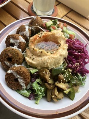 Falafels with hummus and salad   at Phyto Bistro in Nha Trang