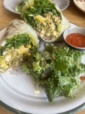 Great food! We tried a lot of different things but this scrambled wrap was our favorite!   at Phyto Bistro in Nha Trang