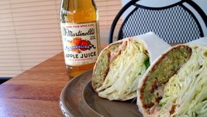 The always-delicious falafel wrap at Jack's Bean in Seoul