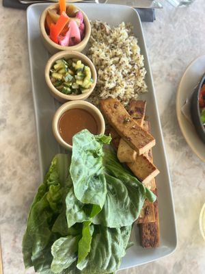 Tofu lettuce wraps  at Malibu Farm Tiburon in Tiburon