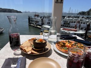 The view!😄  at Malibu Farm Tiburon in Tiburon