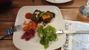 Vegan meatloaf at Hiroshima Neighborly Brewing in Hiroshima